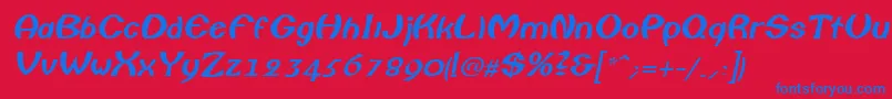 ColumboItalic Font – Blue Fonts on Red Background