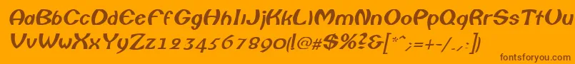 ColumboItalic-Schriftart – Braune Schriften auf orangefarbenem Hintergrund