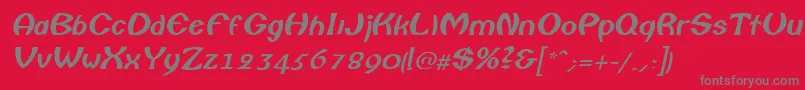 フォントColumboItalic – 赤い背景に灰色の文字