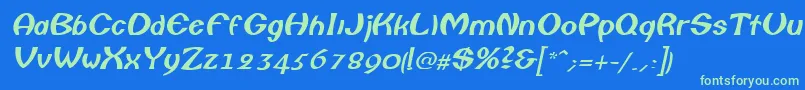ColumboItalic-fontti – vihreät fontit sinisellä taustalla