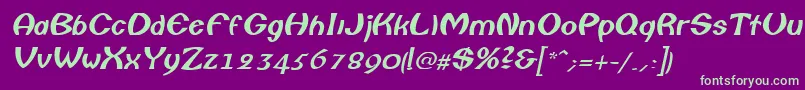 ColumboItalic-fontti – vihreät fontit violetilla taustalla