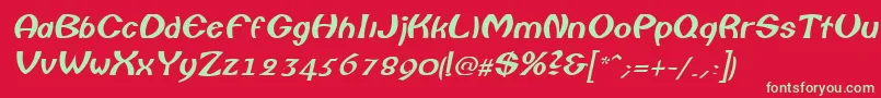 ColumboItalic-fontti – vihreät fontit punaisella taustalla