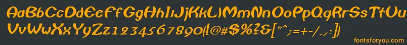 フォントColumboItalic – 黒い背景にオレンジの文字