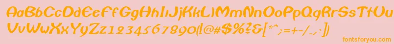ColumboItalic Font – Orange Fonts on Pink Background