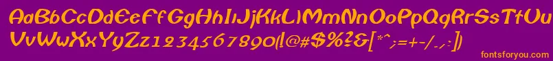 ColumboItalic-Schriftart – Orangefarbene Schriften auf violettem Hintergrund