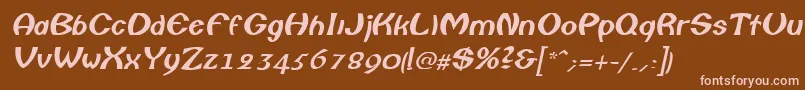 ColumboItalic-fontti – vaaleanpunaiset fontit ruskealla taustalla