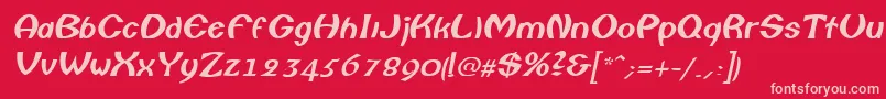 フォントColumboItalic – 赤い背景にピンクのフォント