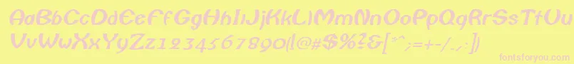 フォントColumboItalic – ピンクのフォント、黄色の背景