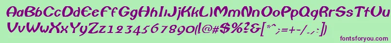 Шрифт ColumboItalic – фиолетовые шрифты на зелёном фоне