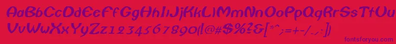 フォントColumboItalic – 赤い背景に紫のフォント