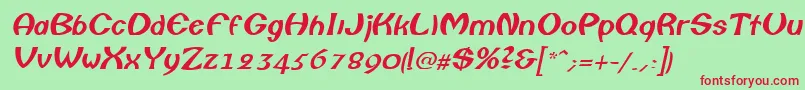 フォントColumboItalic – 赤い文字の緑の背景