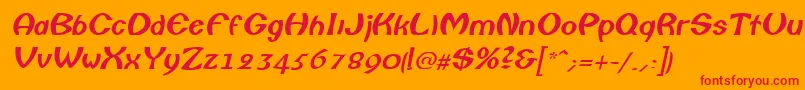 ColumboItalic Font – Red Fonts on Orange Background
