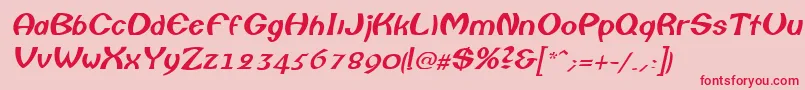 フォントColumboItalic – ピンクの背景に赤い文字
