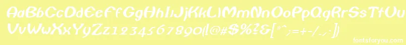 Шрифт ColumboItalic – белые шрифты на жёлтом фоне