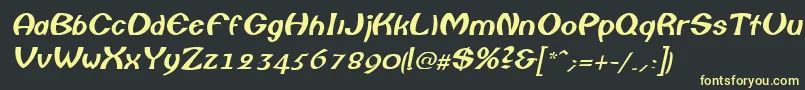 Шрифт ColumboItalic – жёлтые шрифты на чёрном фоне