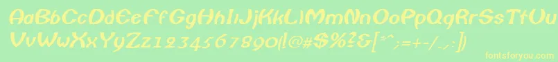 ColumboItalic-fontti – keltaiset fontit vihreällä taustalla