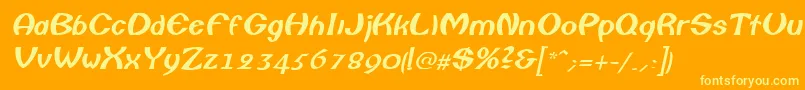 Шрифт ColumboItalic – жёлтые шрифты на оранжевом фоне
