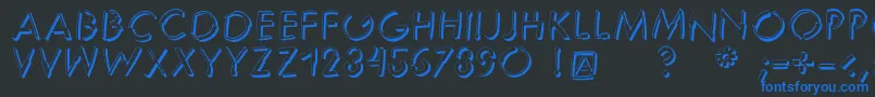 Шрифт Reduce2maxshadow – синие шрифты на чёрном фоне