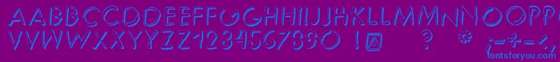 Reduce2maxshadow-Schriftart – Blaue Schriften auf violettem Hintergrund