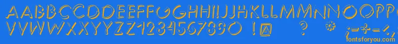 Reduce2maxshadow Font – Orange Fonts on Blue Background