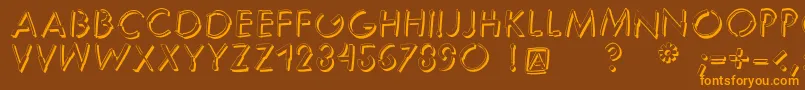 Reduce2maxshadow Font – Orange Fonts on Brown Background