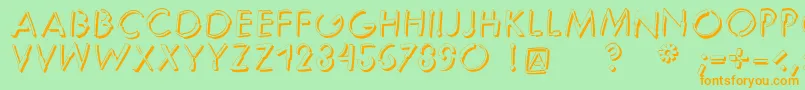 Reduce2maxshadow Font – Orange Fonts on Green Background