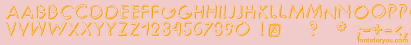 Reduce2maxshadow-Schriftart – Orangefarbene Schriften auf rosa Hintergrund