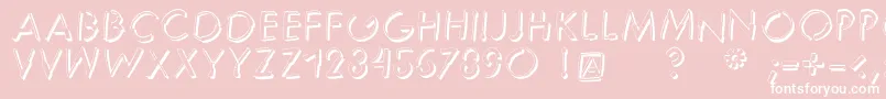 Reduce2maxshadow-fontti – valkoiset fontit vaaleanpunaisella taustalla