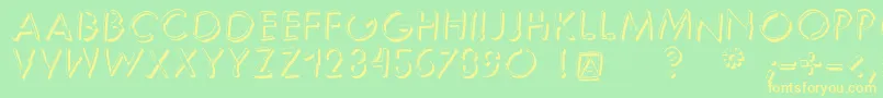 Reduce2maxshadow-fontti – keltaiset fontit vihreällä taustalla
