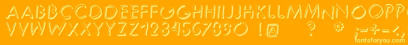 Fonte Reduce2maxshadow – fontes amarelas em um fundo laranja