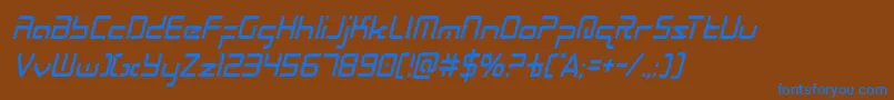 Radiospacecondital Font – Blue Fonts on Brown Background