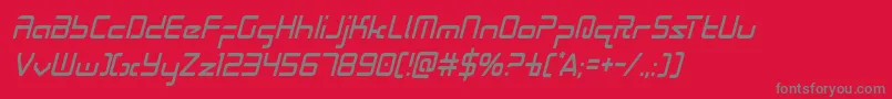 Radiospacecondital-fontti – harmaat kirjasimet punaisella taustalla