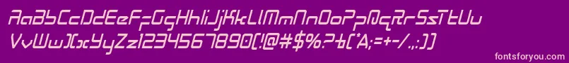 Radiospacecondital Font – Pink Fonts on Purple Background