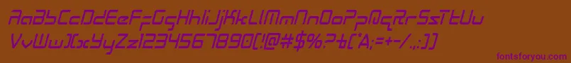 Radiospacecondital Font – Purple Fonts on Brown Background