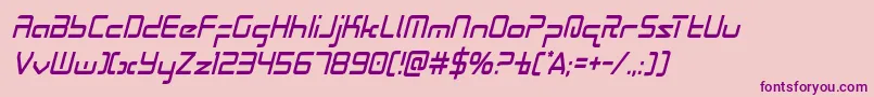 Radiospacecondital Font – Purple Fonts on Pink Background
