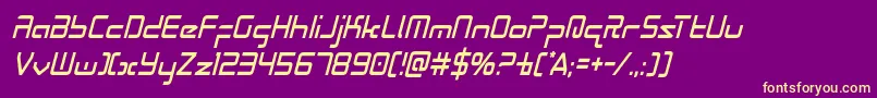 Radiospacecondital Font – Yellow Fonts on Purple Background