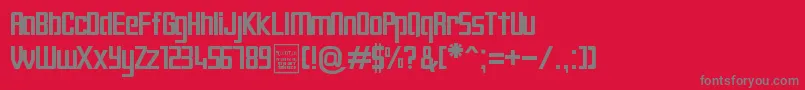 フォントDigiformDemo – 赤い背景に灰色の文字