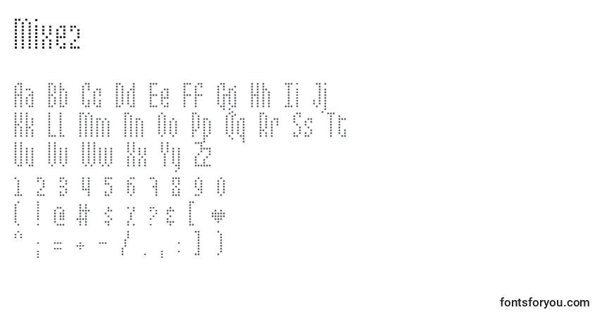 A fonte Mixe2 – alfabeto, números, caracteres especiais