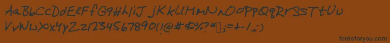 フォントOnARun – 黒い文字が茶色の背景にあります