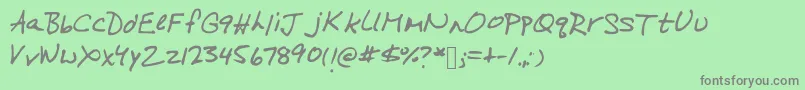 フォントOnARun – 緑の背景に灰色の文字