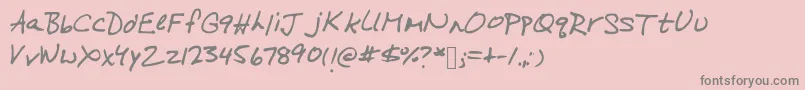 フォントOnARun – ピンクの背景に灰色の文字