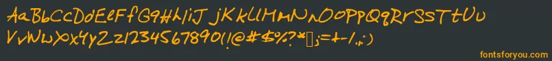 フォントOnARun – 黒い背景にオレンジの文字