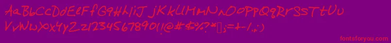 OnARun Font – Red Fonts on Purple Background