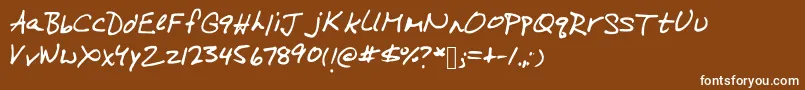 フォントOnARun – 茶色の背景に白い文字