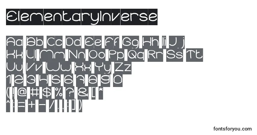 ElementaryInverse Font – alphabet, numbers, special characters