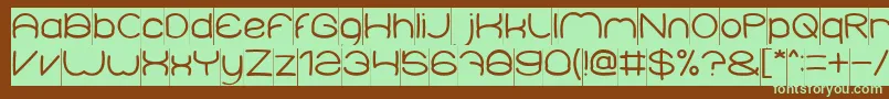 ElementaryInverse-fontti – vihreät fontit ruskealla taustalla