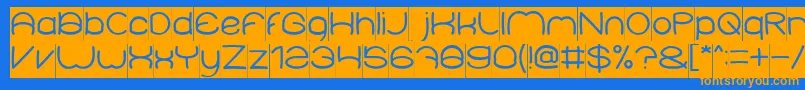 ElementaryInverse Font – Orange Fonts on Blue Background
