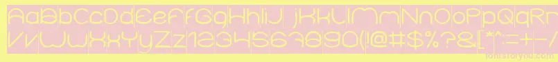 フォントElementaryInverse – ピンクのフォント、黄色の背景