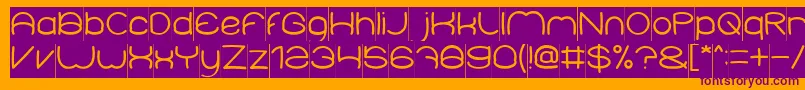 ElementaryInverse-fontti – violetit fontit oranssilla taustalla