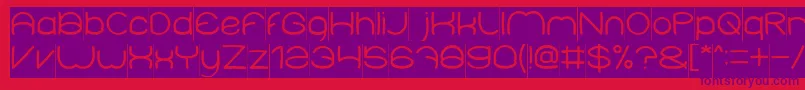 ElementaryInverse-Schriftart – Violette Schriften auf rotem Hintergrund